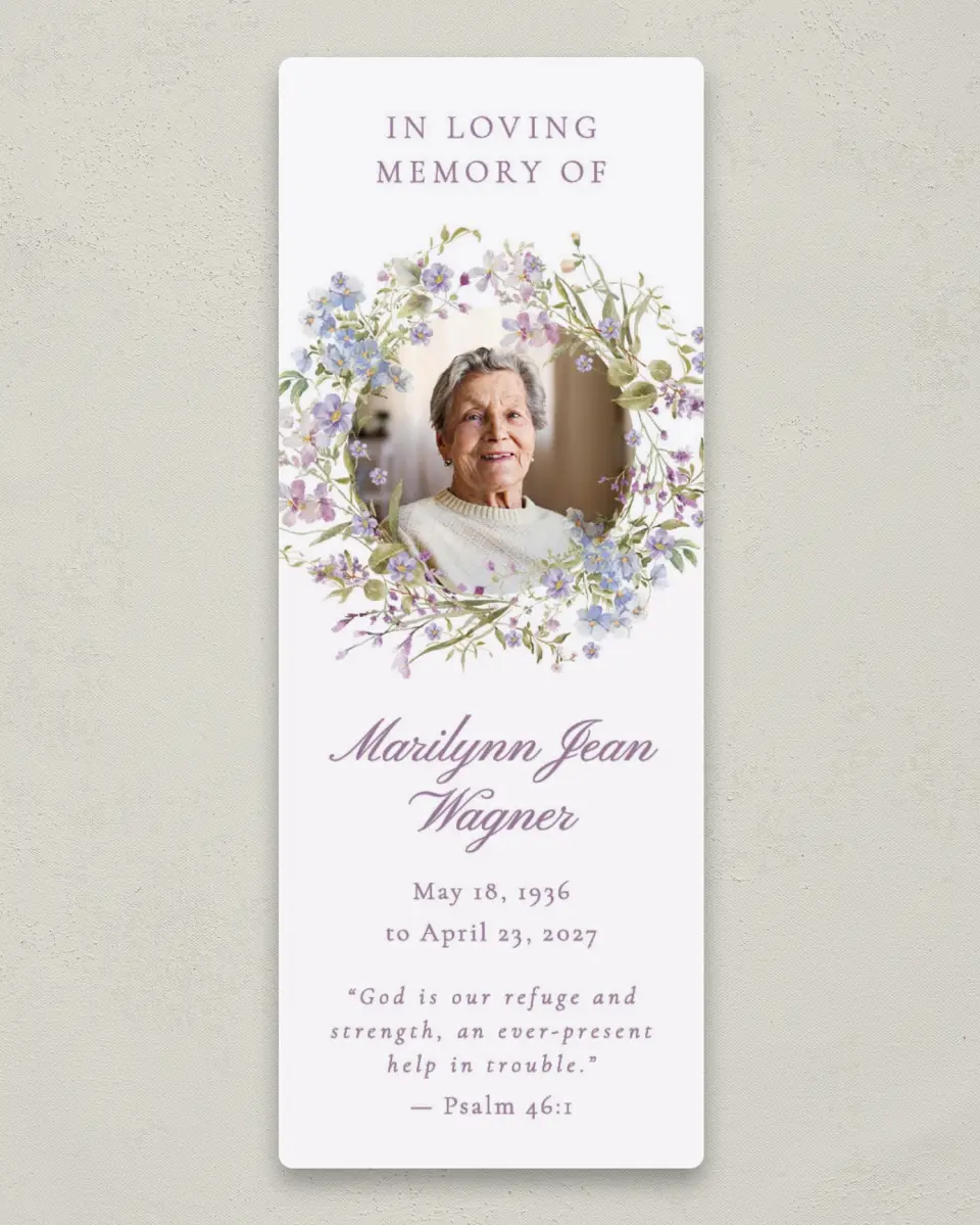 This is a 2¼" x 5⅞" Save the Date Magnet called Forever Blooming printed in full color with a Luxe Satin finish