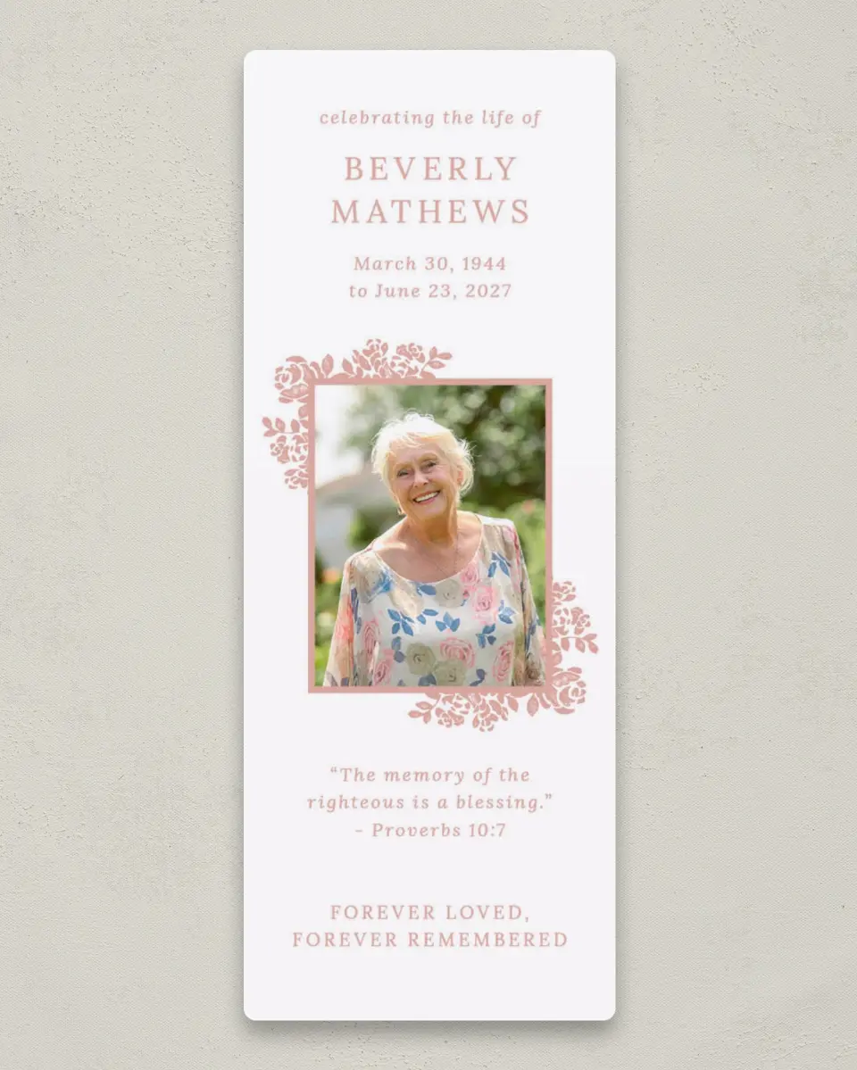 This is a 2¼" x 5⅞" Save the Date Magnet called Beloved Blooms printed in full color with a Luxe Satin finish