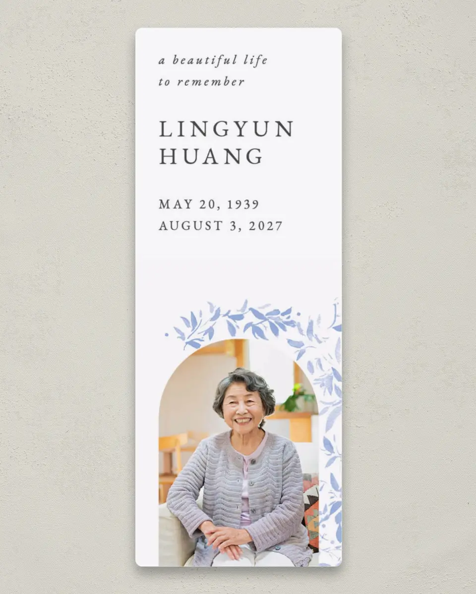 This is a 2¼" x 5⅞" Save the Date Magnet called Gentle Botanics printed in full color with a Luxe Satin finish