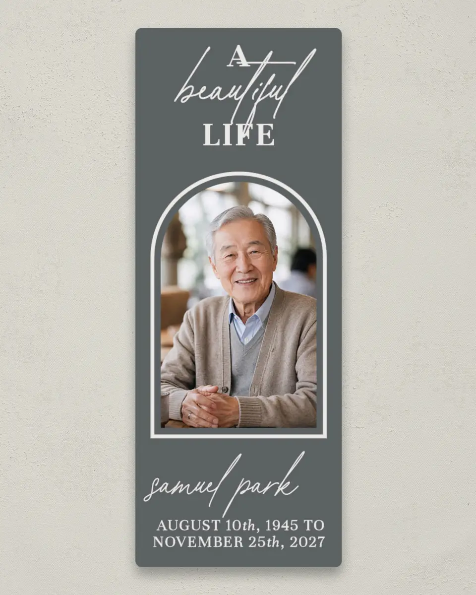 This is a 2¼" x 5⅞" Save the Date Magnet called Remembered Forever printed in full color with a Luxe Satin finish