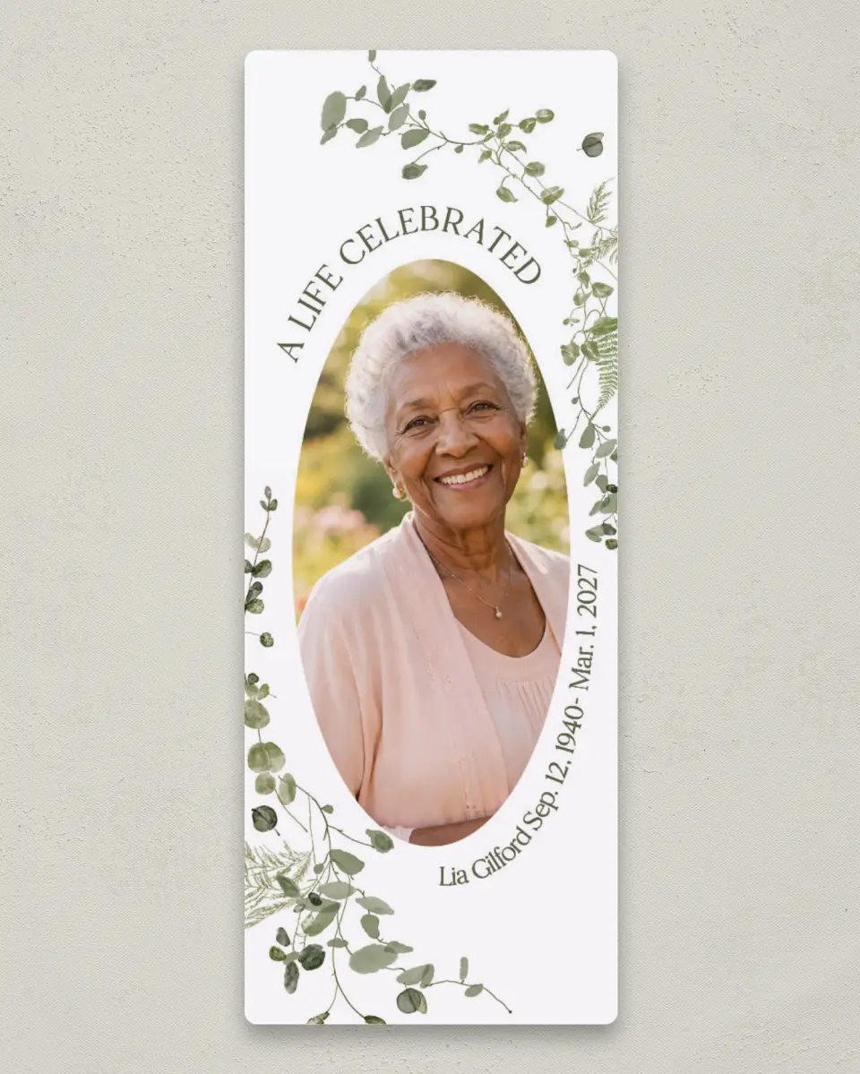 This is a 2¼" x 5⅞" Save the Date Magnet called Life Legacy printed in full color with a Luxe Satin finish