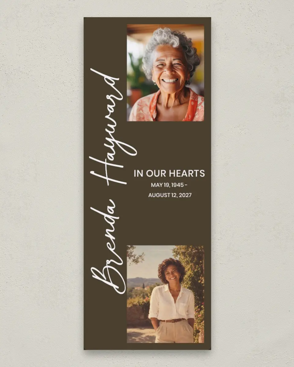 This is a 2¼" x 5⅞" Save the Date Magnet called In Our Hearts printed in full color with a Luxe Satin finish