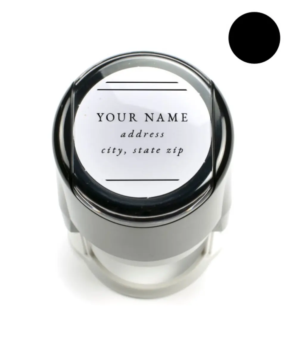 This is a 1 9/16" Self-Inking Stamp called Harmonious Stripes printed in full color