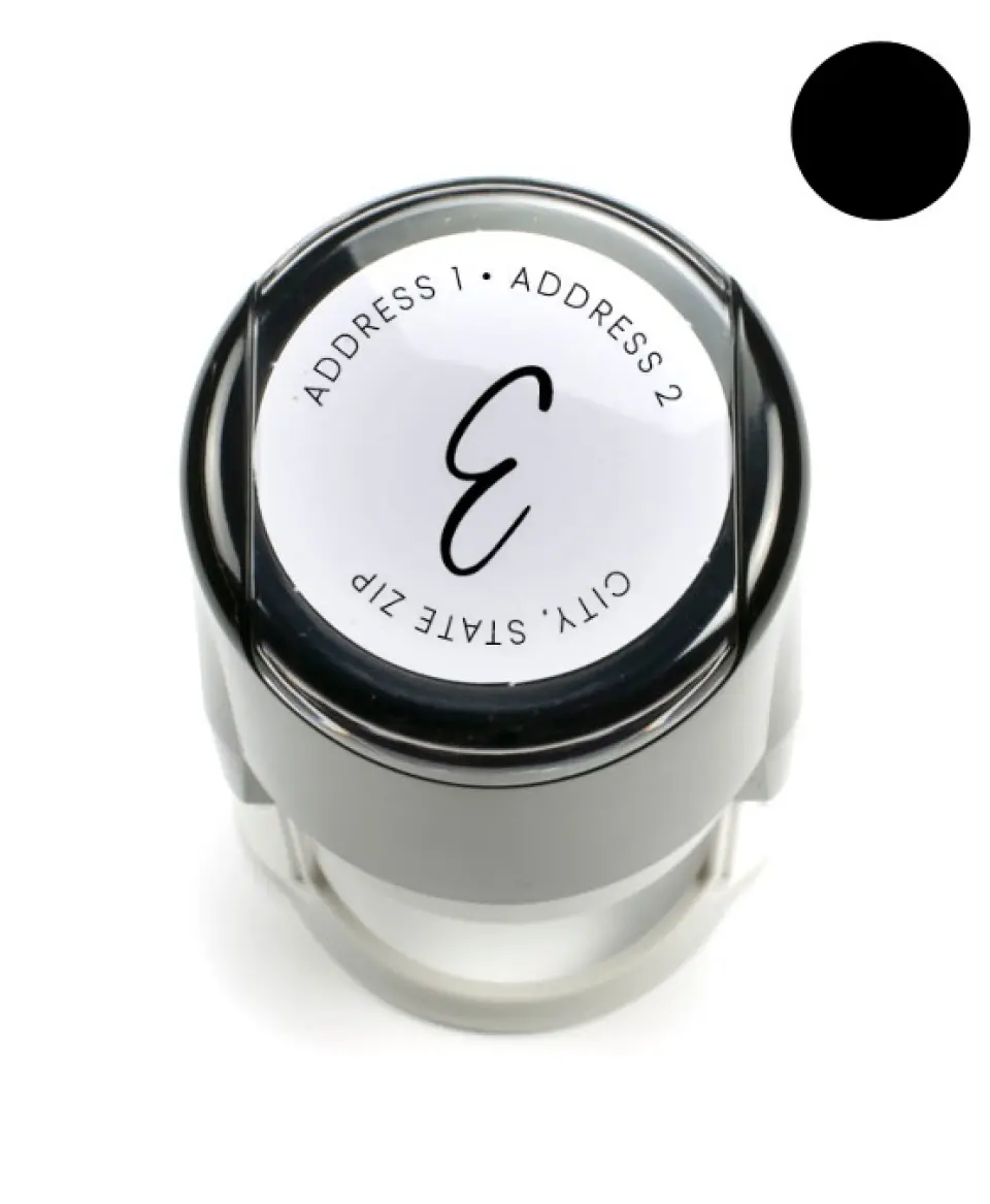 This is a 1 9/16" Self-Inking Stamp called Crafty Monogram printed in full color
