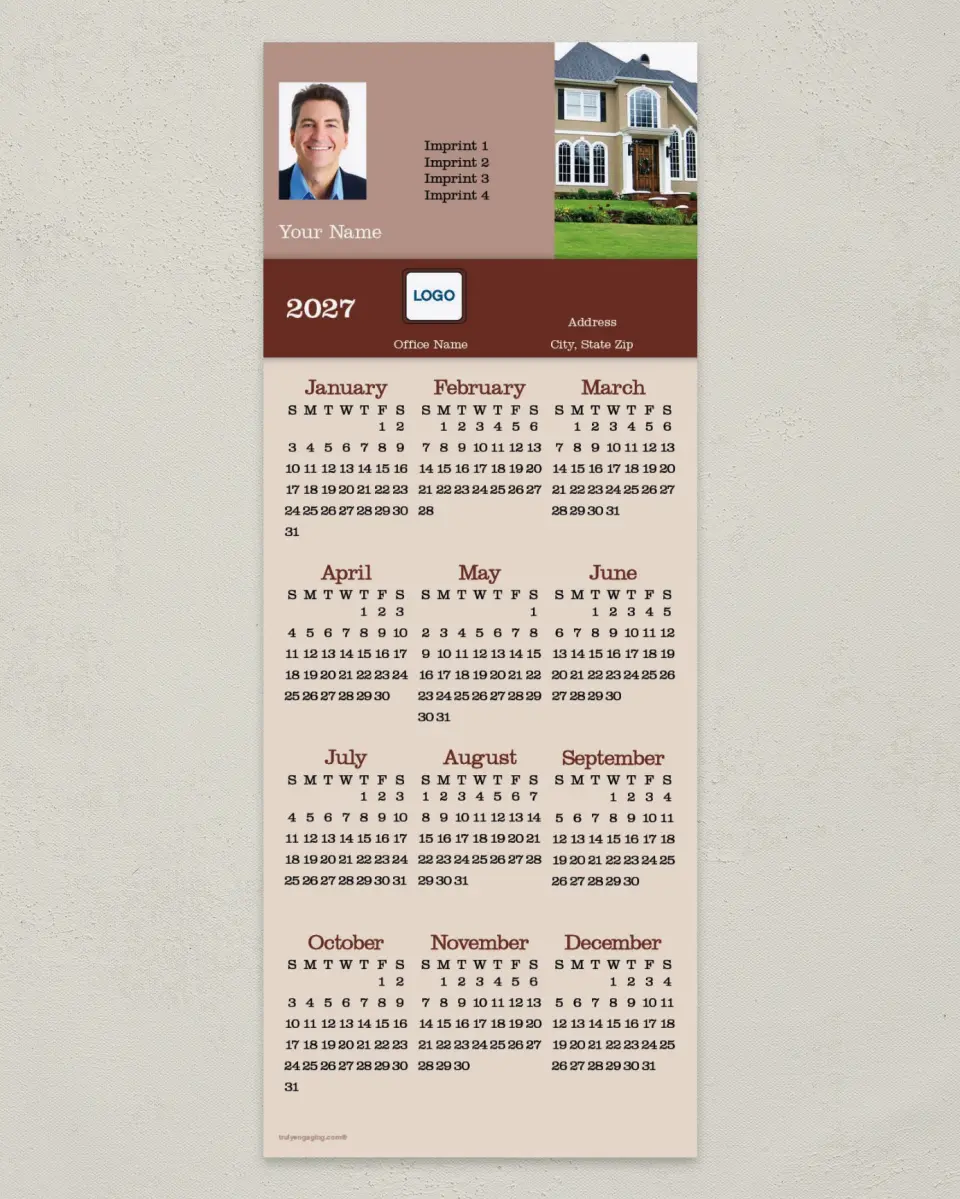 This is a 3½" x 9" Calendar MagnetCard called Branded Banner printed in full color
