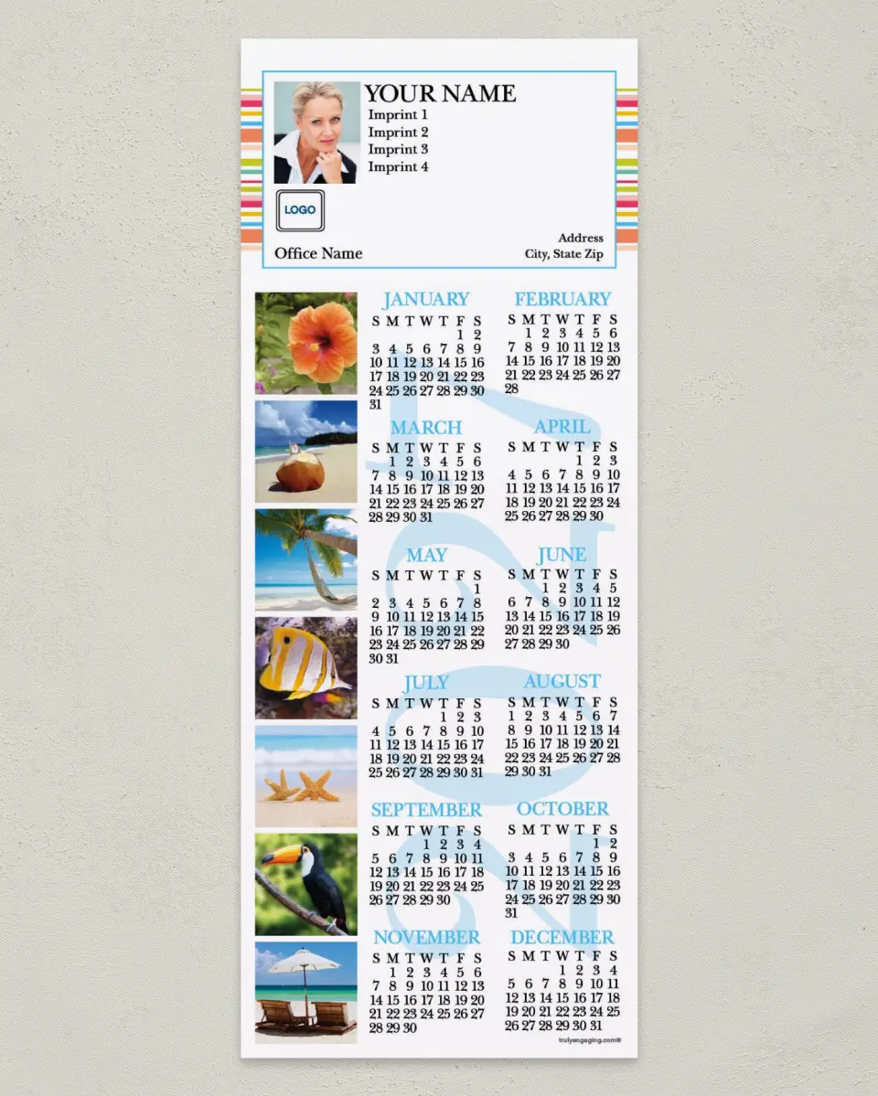 This is a 3½" x 9" Calendar MagnetCard called Colorful Stripes printed in full color