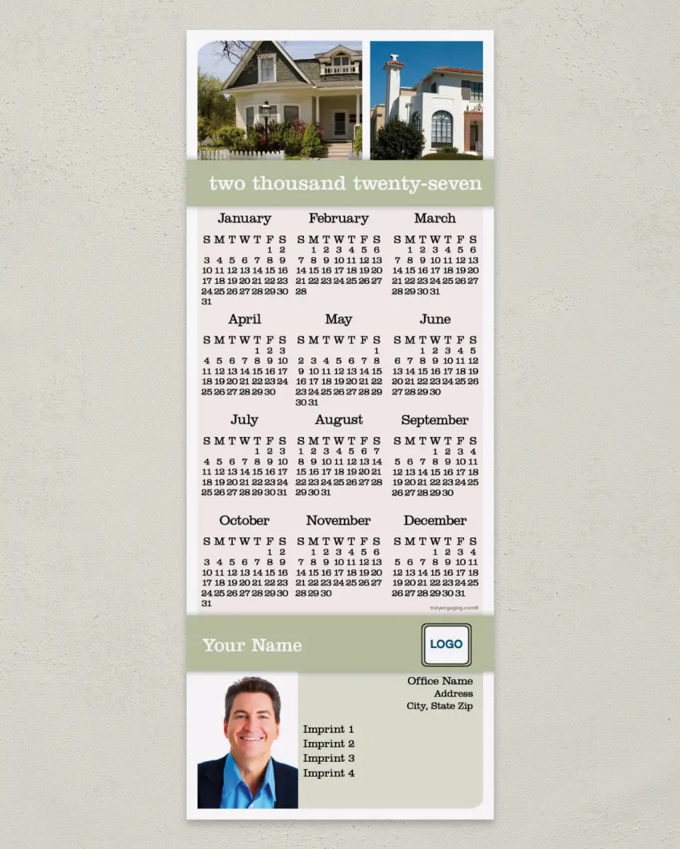 This is a 3½" x 9" Calendar MagnetCard called Modern Brand printed in full color