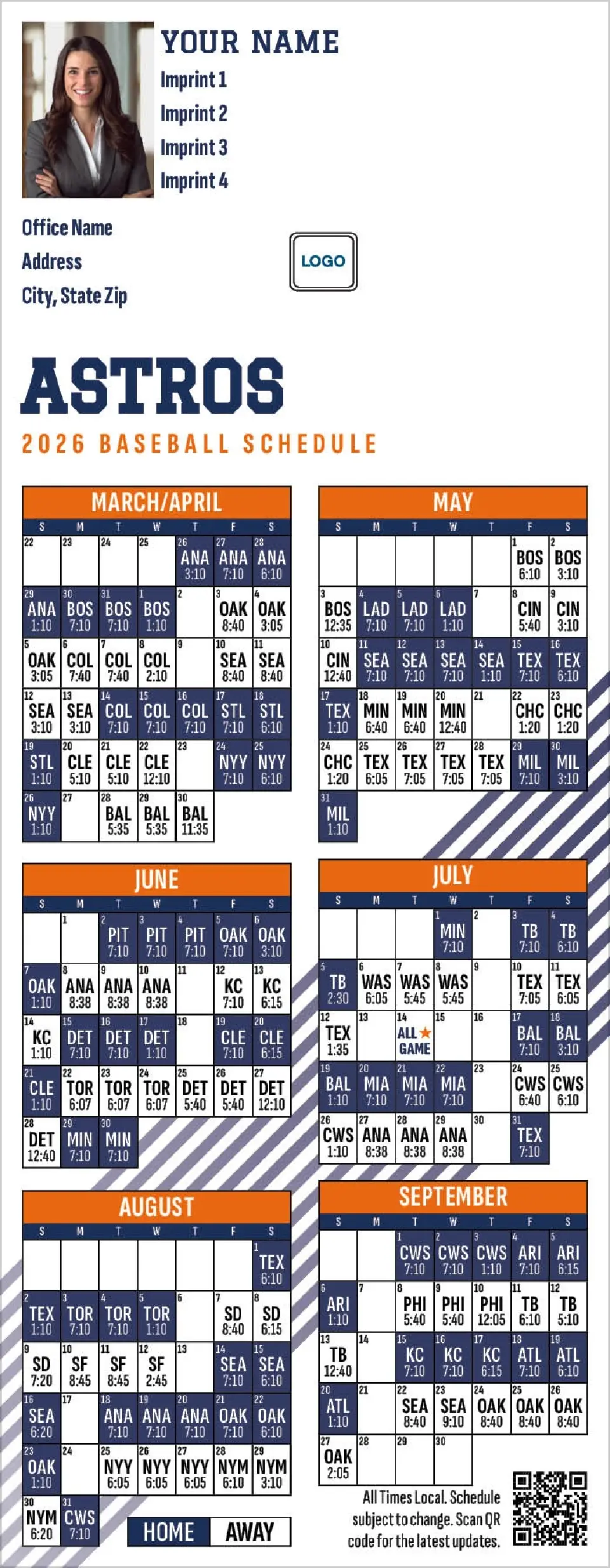 Baseball Schedule Magnets Personalized To Promote Your Business 