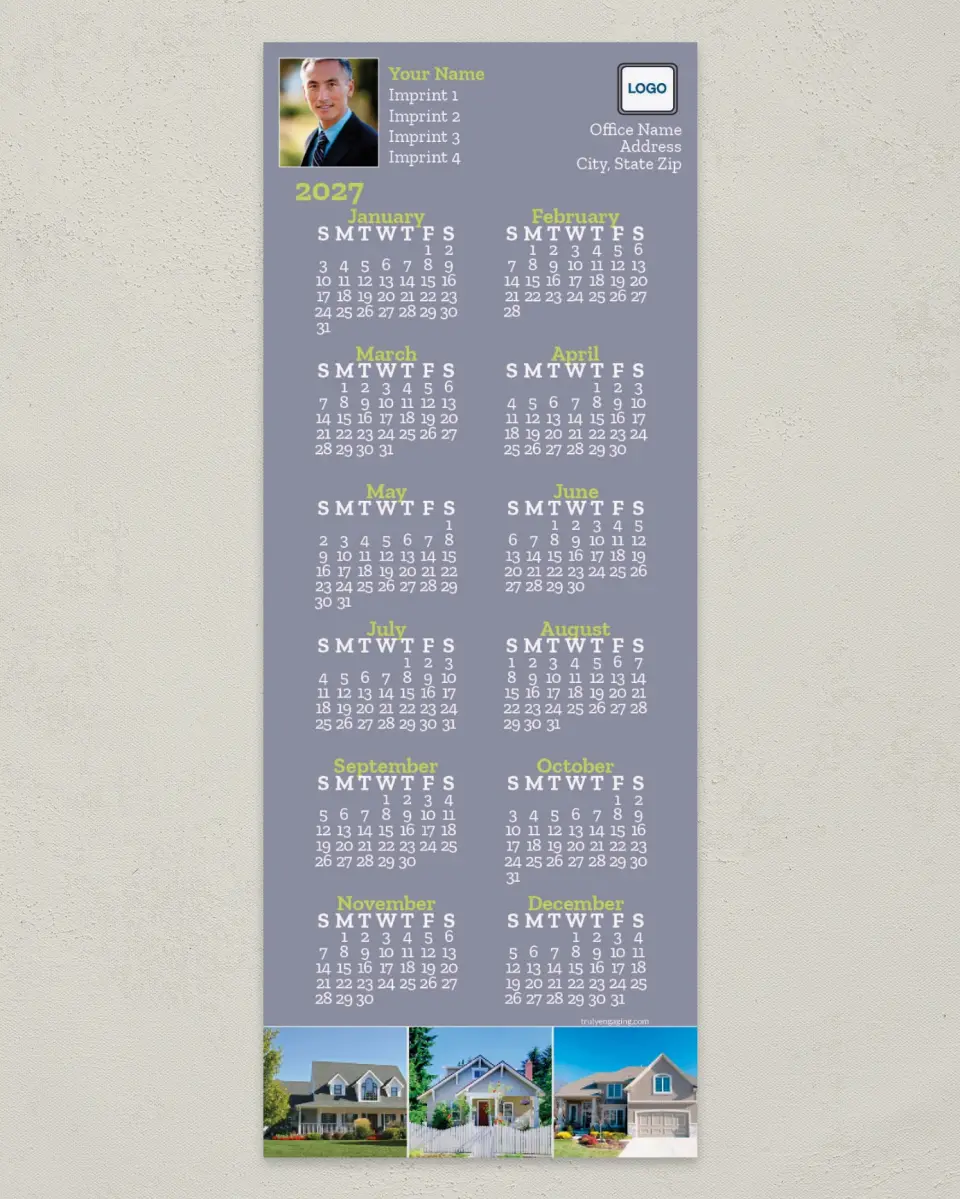 This is a 3½" x 9" Calendar MagnetCard called Professional Home Appeal printed in full color