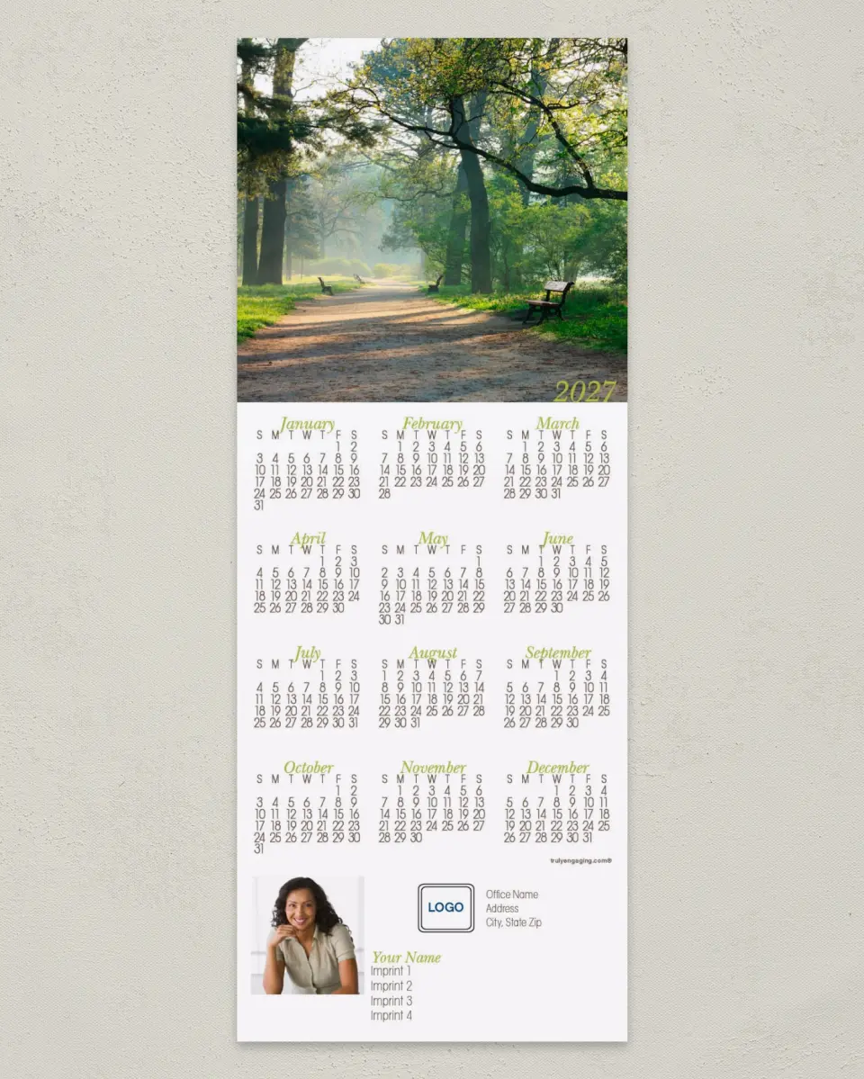 This is a 3½" x 9" Calendar MagnetCard called Nature Path printed in full color