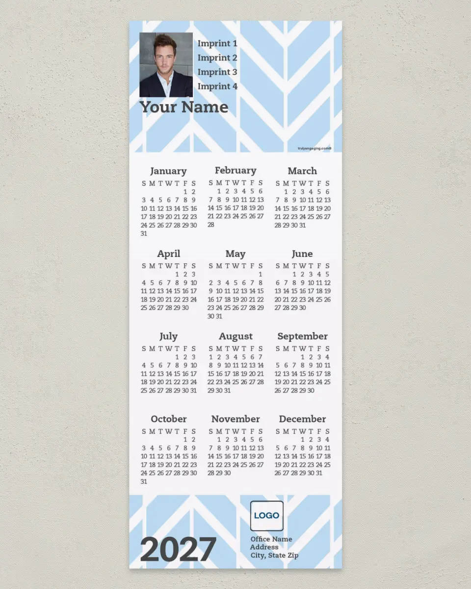 This is a 3½" x 9" Calendar MagnetCard called Chevron Strong printed in full color