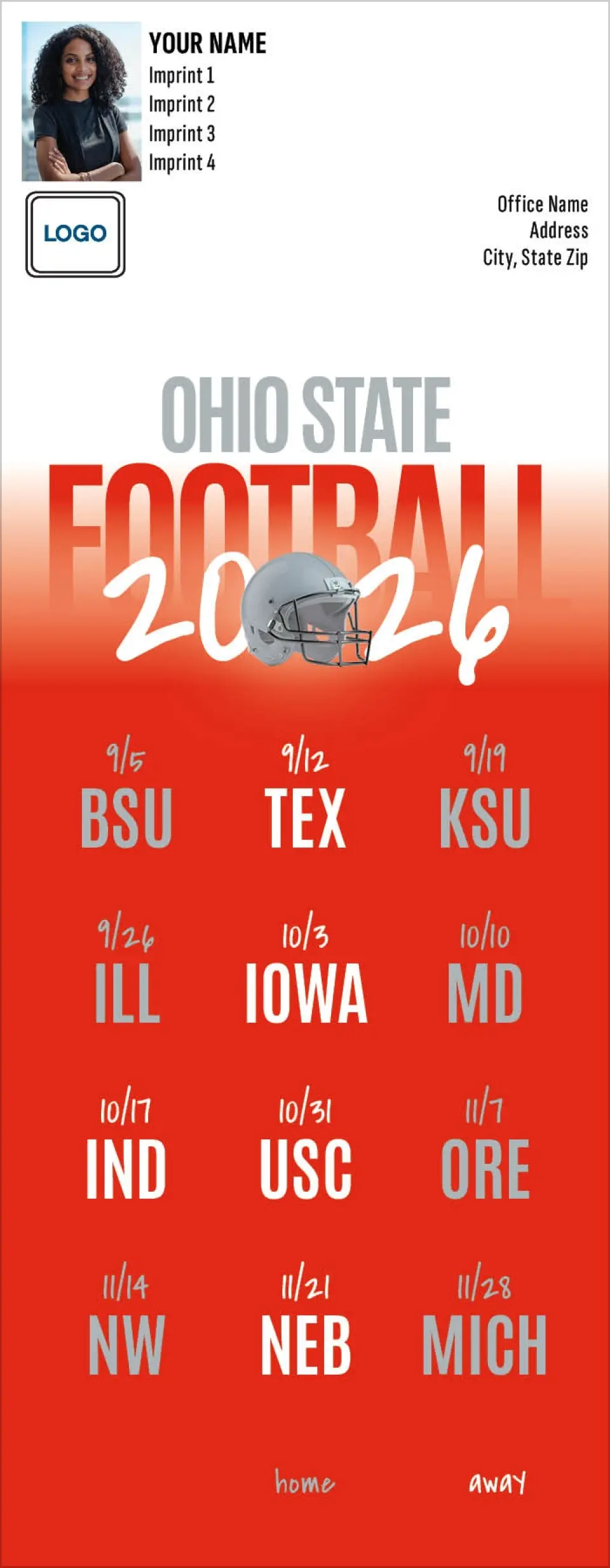 thumbnail image 2 of Ohio State Buckeyes 2023 Football Schedule Coin With Ball Marker 2 of 4