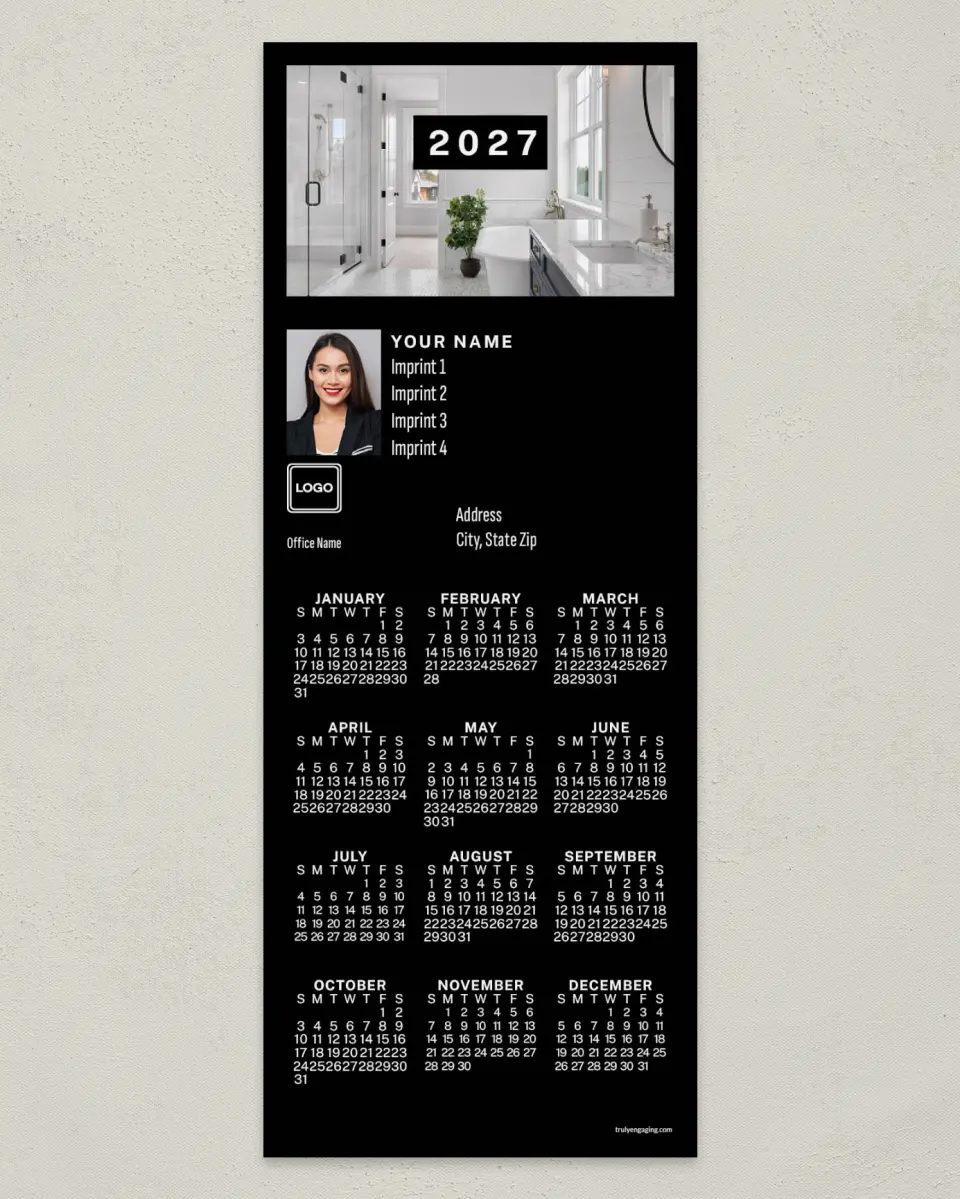 This is a 3½" x 9" Calendar MagnetCard called Mod Interior printed in full color