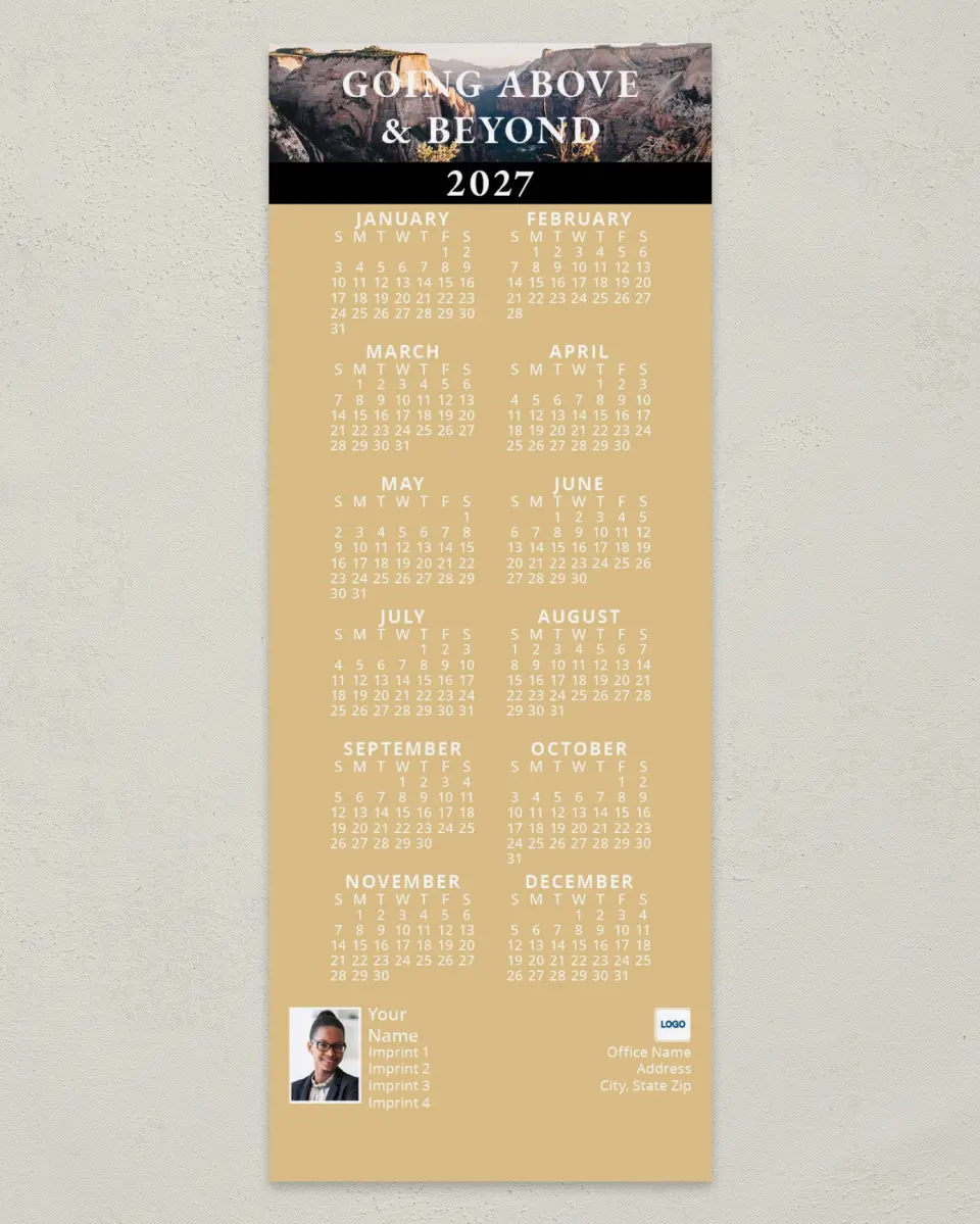 This is a 3½" x 9" Calendar MagnetCard called Canyon Echo printed in full color