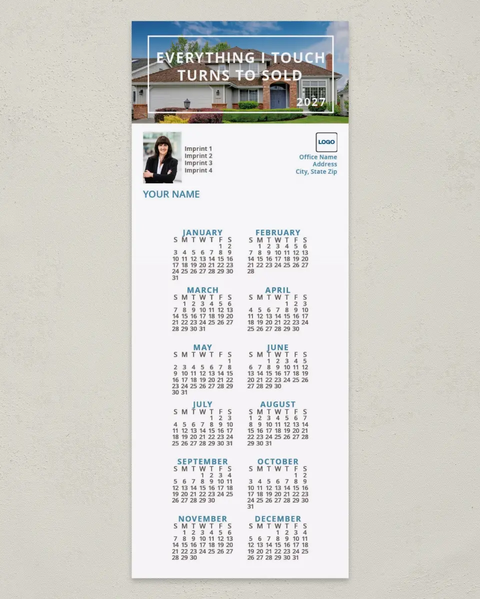This is a 3½" x 9" Calendar MagnetCard called Future Home printed in full color