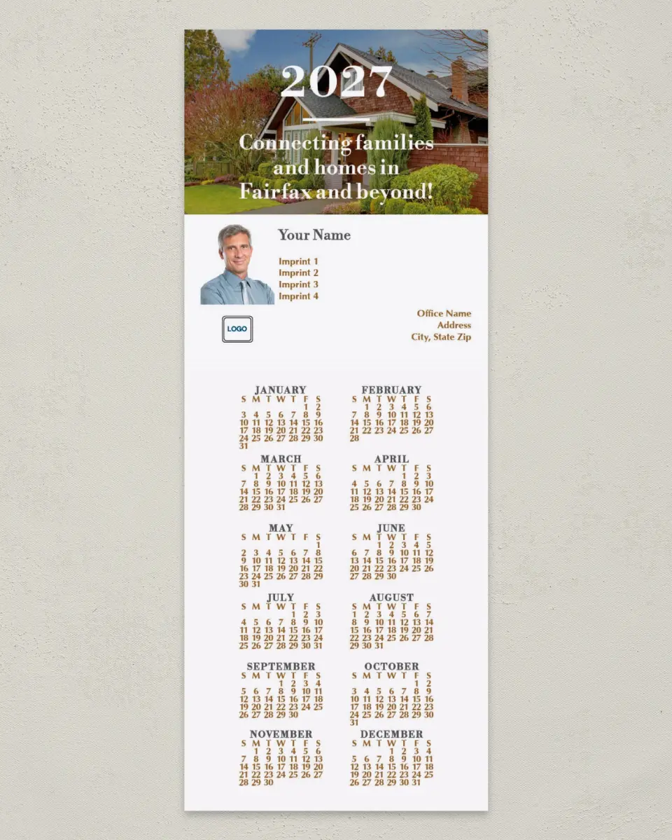 This is a 3½" x 9" Calendar MagnetCard called Home Finder printed in full color