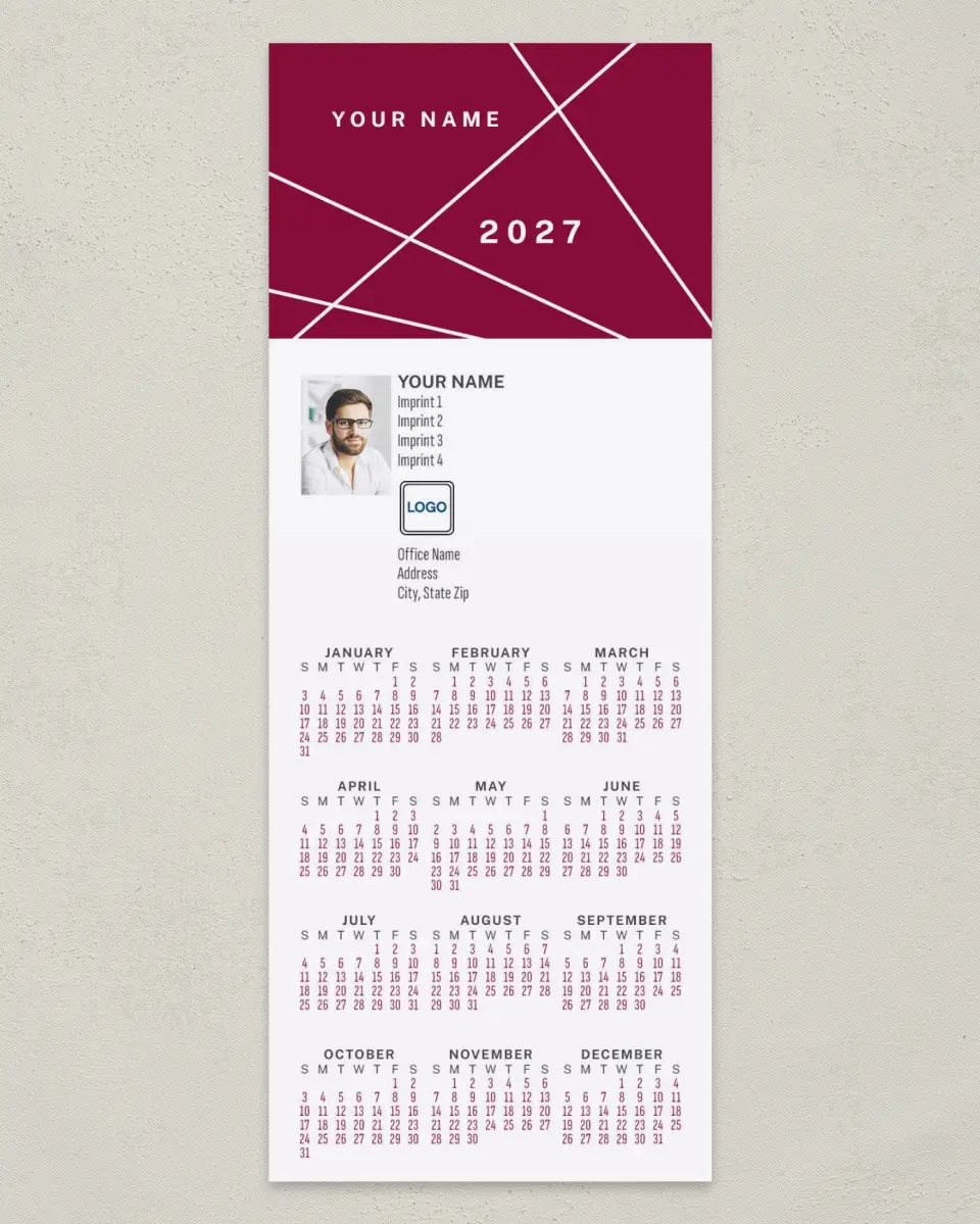This is a 3½" x 9" Calendar MagnetCard called Abstract Prism printed in full color