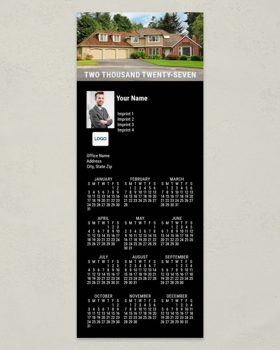 This is a 3½" x 9" Calendar MagnetCard called Window Panorama printed in full color