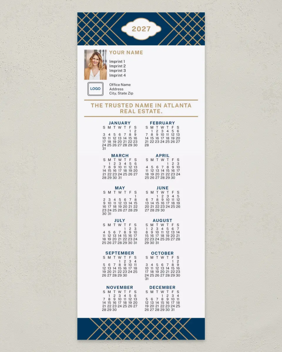 This is a 3½" x 9" Calendar MagnetCard called Trusted Name printed in full color