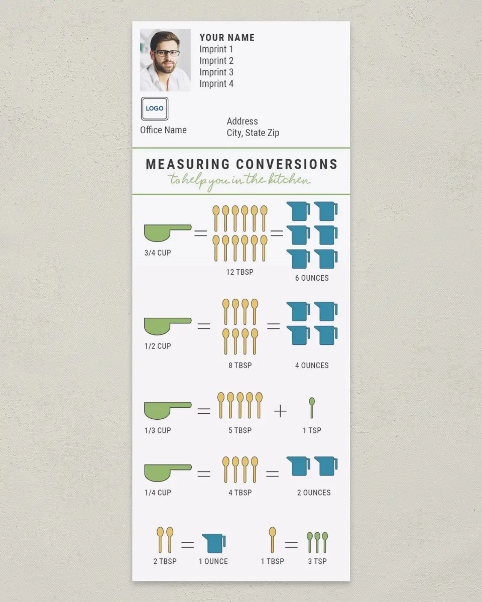 This is a 3½" x 9" Household Tip called Measuring Conversions printed in full color