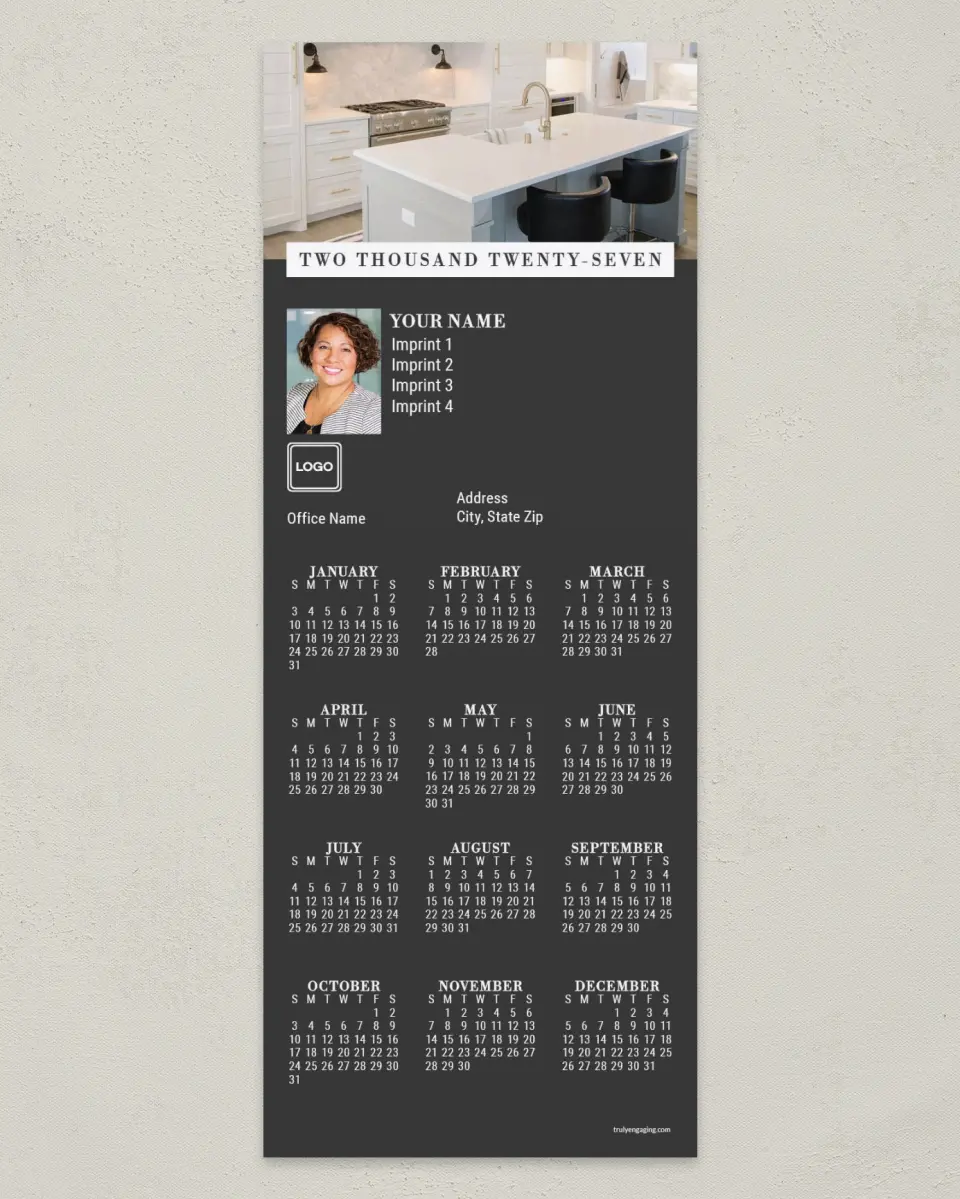 This is a 3½" x 9" Calendar MagnetCard called Be My Guest printed in full color