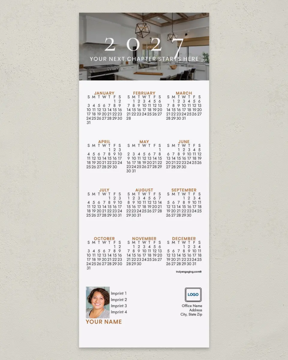 This is a 3½" x 9" Calendar MagnetCard called Next Chapter printed in full color