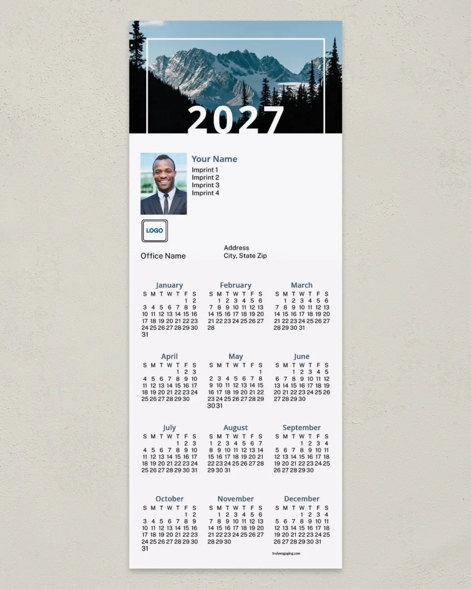 This is a 3½" x 9" Calendar MagnetCard called Spacious Skies printed in full color