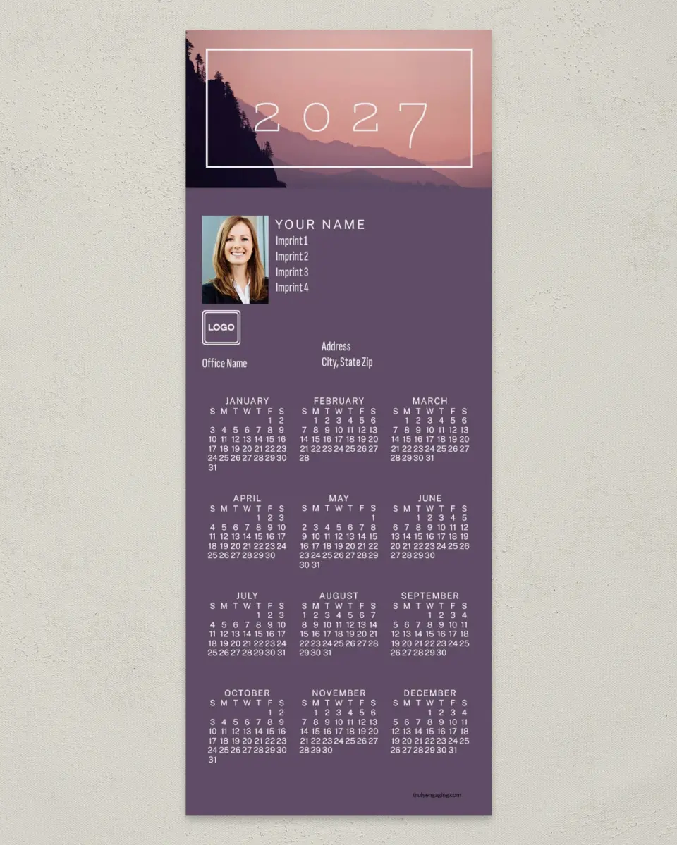 This is a 3½" x 9" Calendar MagnetCard called Striking Scene printed in full color