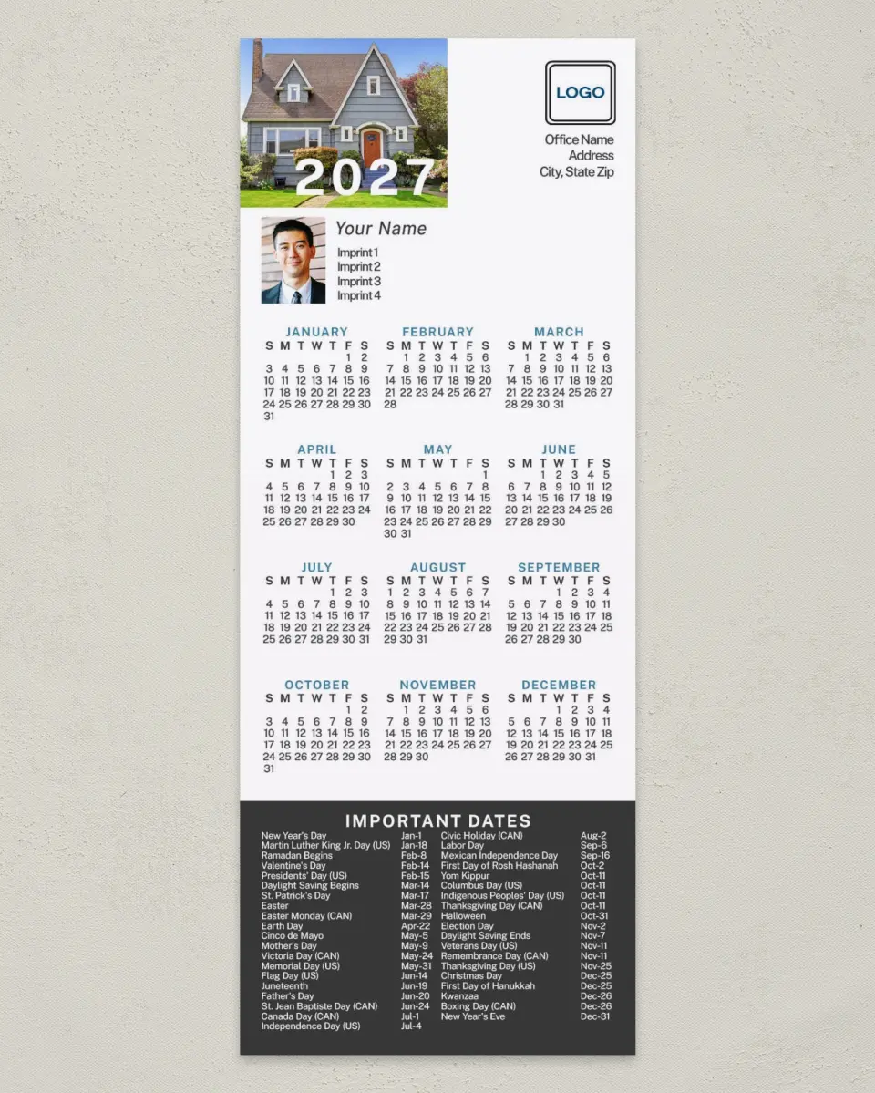 This is a 3½" x 9" Calendar MagnetCard called Classic Curbside printed in full color