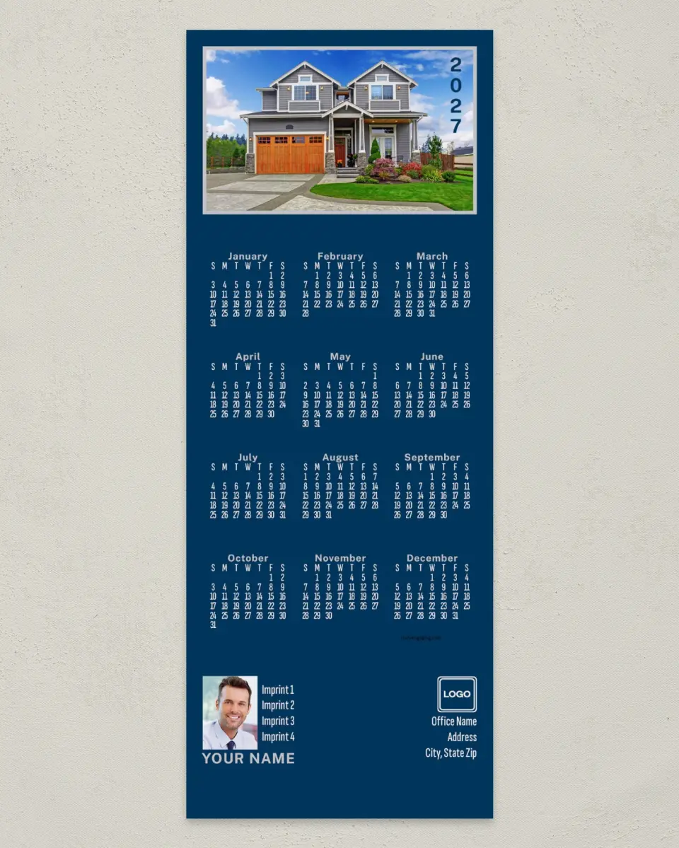 This is a 3½" x 9" Calendar MagnetCard called Luxe Landscape printed in full color