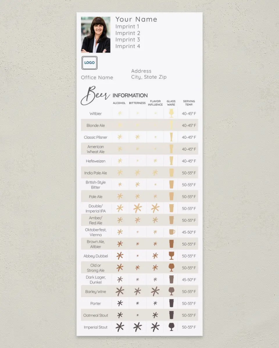This is a 3½" x 9" Household Tip called Beer Guide printed in full color