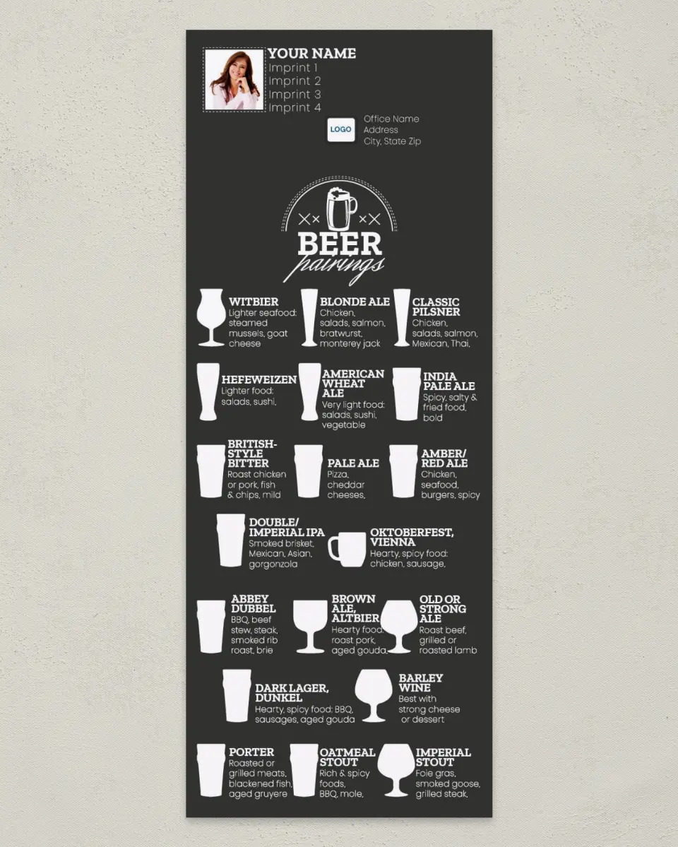 This is a 3½" x 9" Household Tip called Beer Field Guide printed in full color