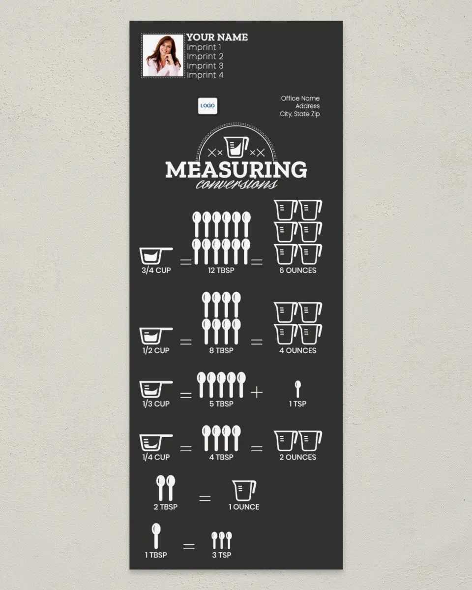 This is a 3½" x 9" Household Tip called Cooking Conversion Chart printed in full color