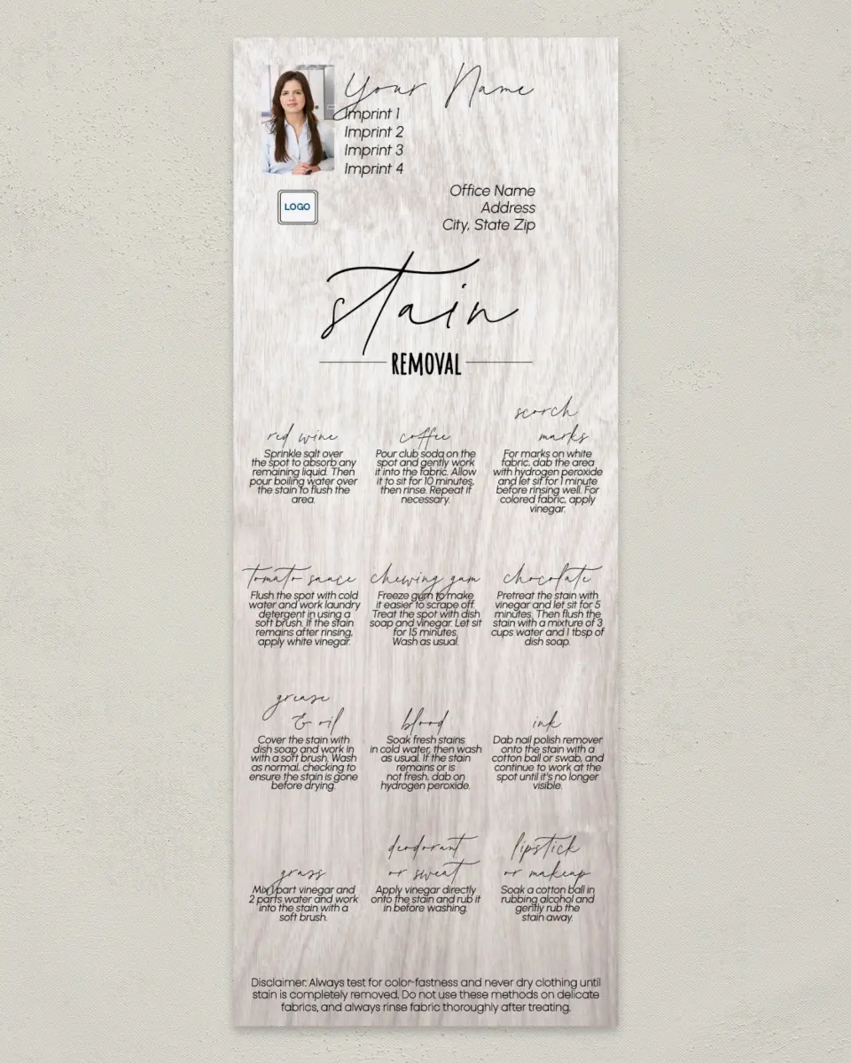 This is a 3½" x 9" Household Tip called Laundry Stain How-To printed in full color