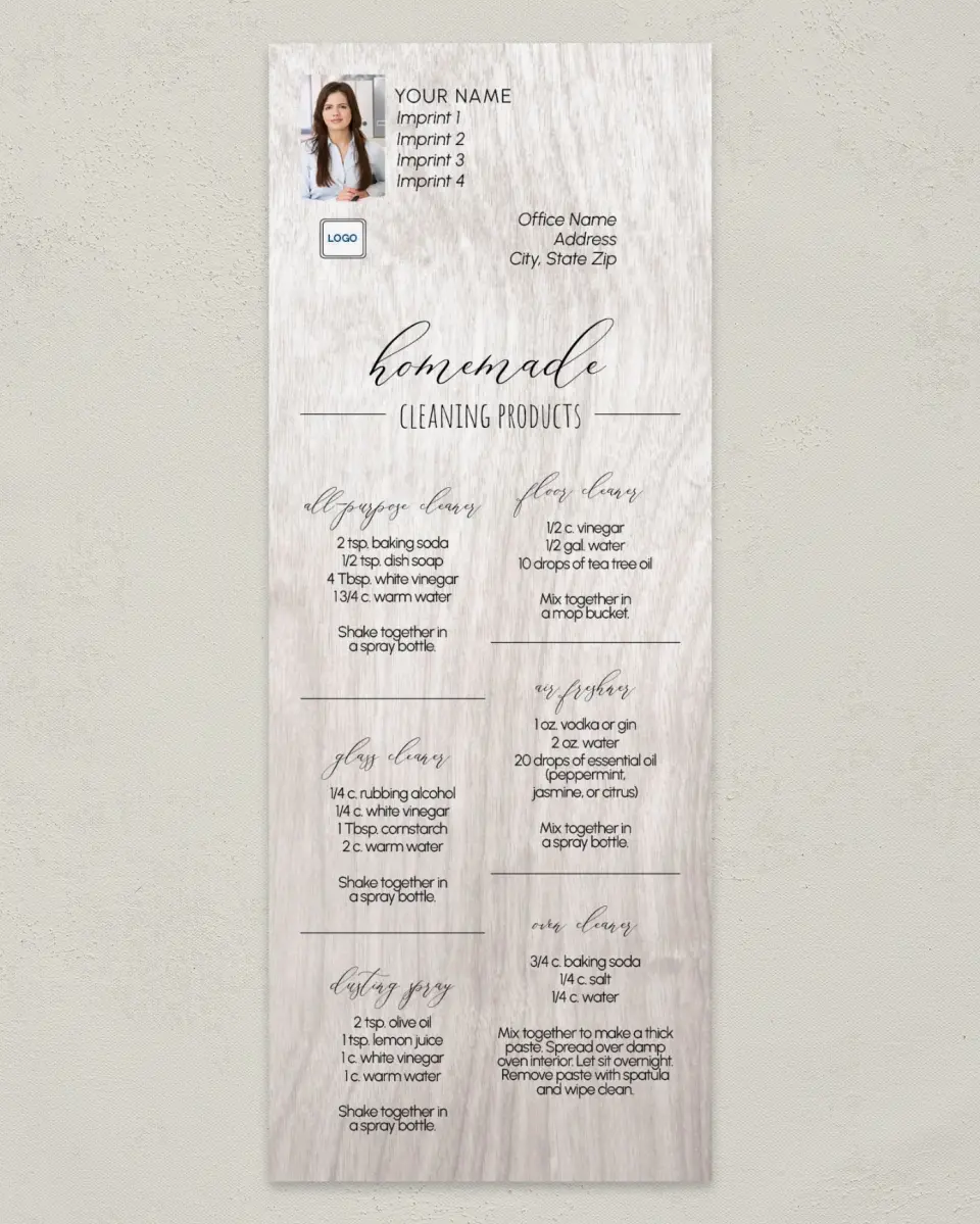 This is a 3½" x 9" Household Tip called Homemade Cleaning Recipes printed in full color