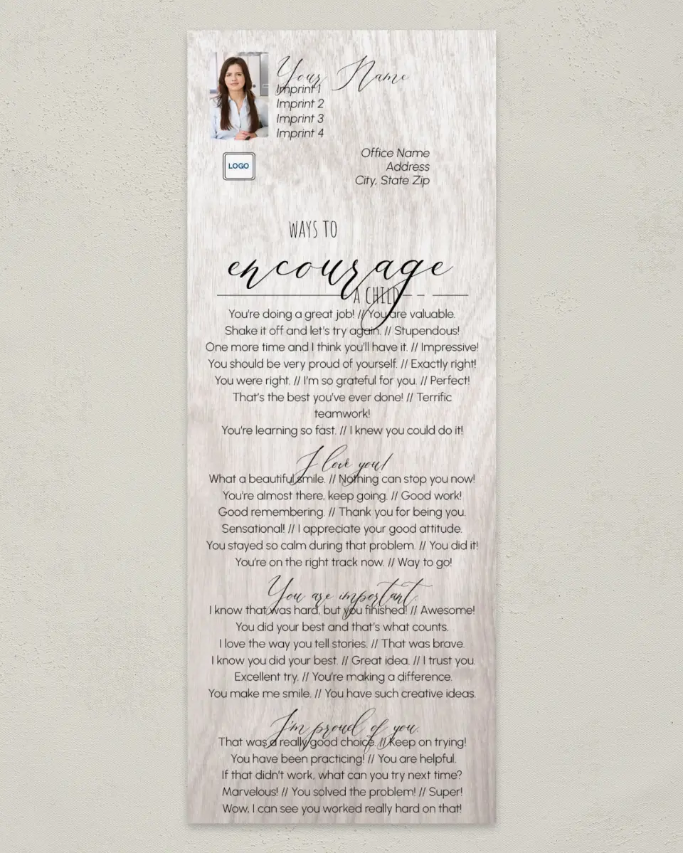 This is a 3½" x 9" Household Tip called Words to Inspire Children printed in full color