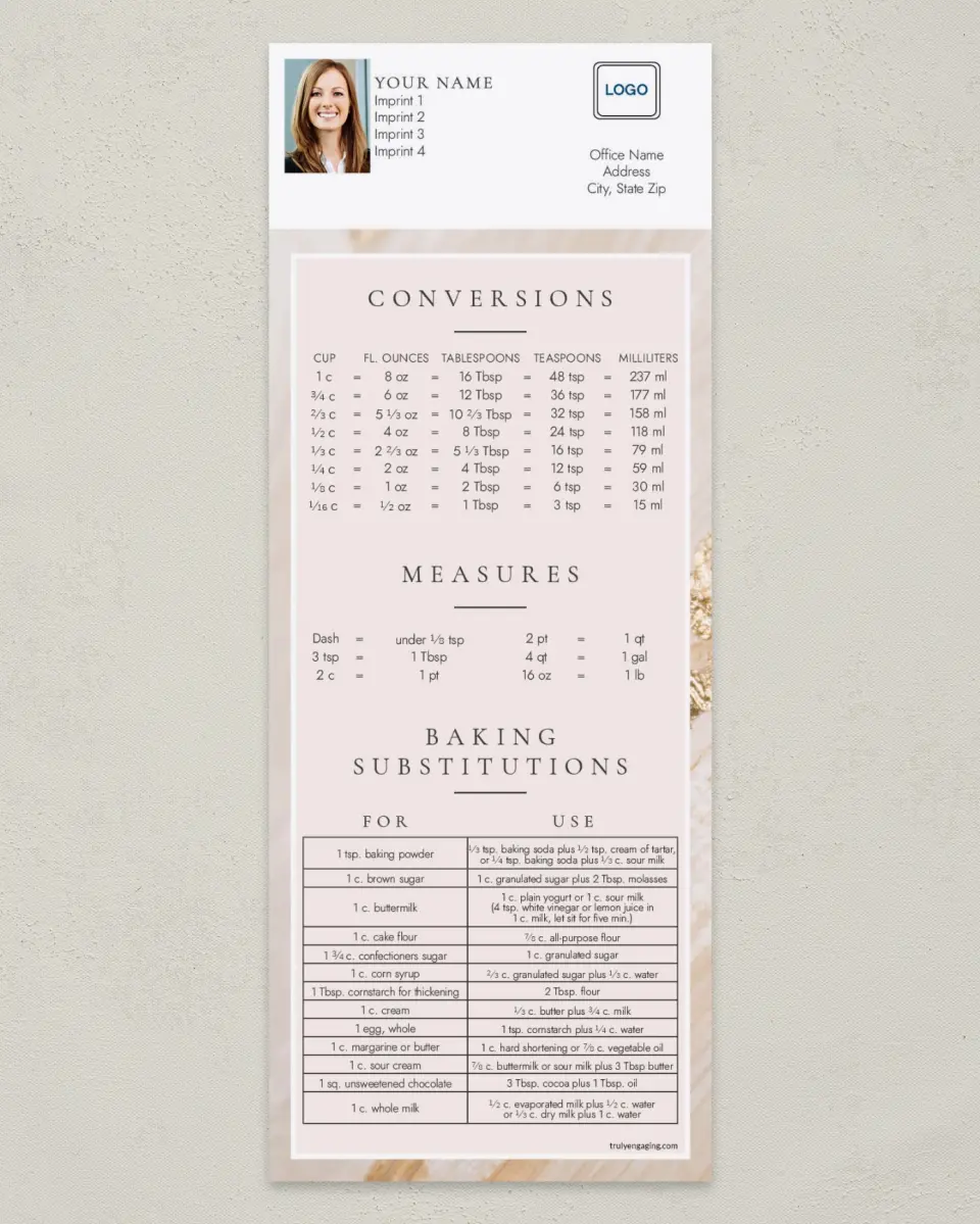 This is a 3½" x 9" Household Tip called Conversions printed in full color