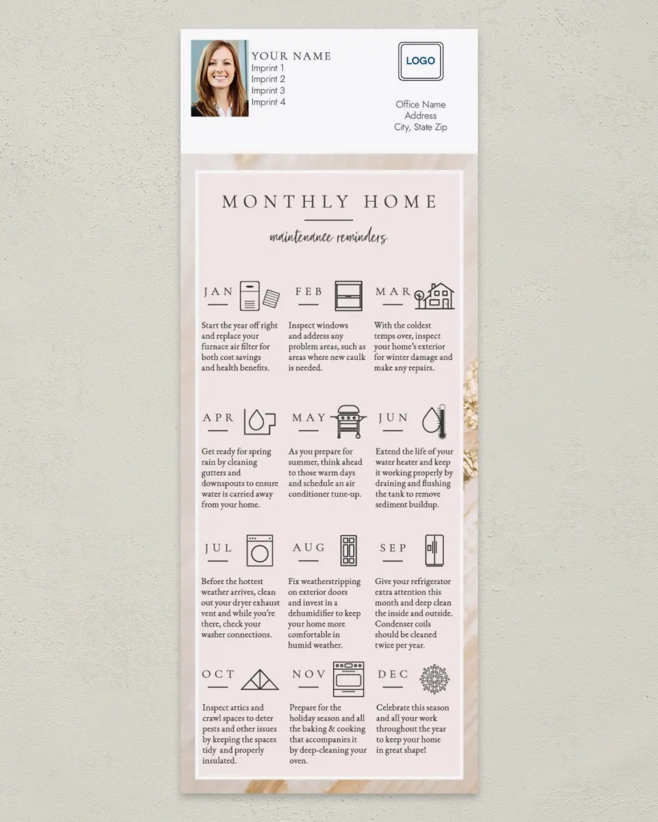 This is a 3½" x 9" Household Tip called Monthly Home printed in full color