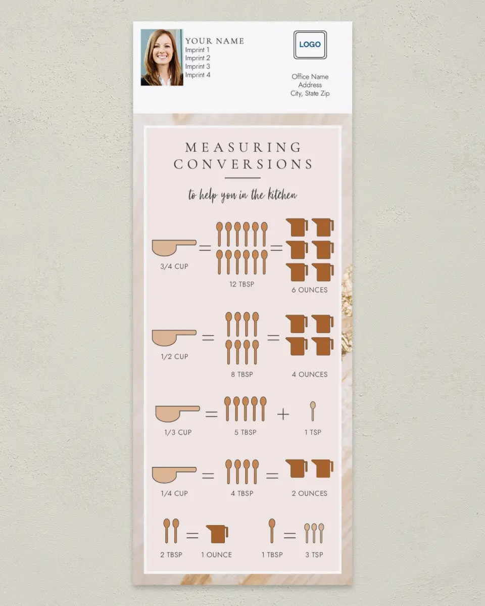 This is a 3½" x 9" Household Tip called Measuring printed in full color
