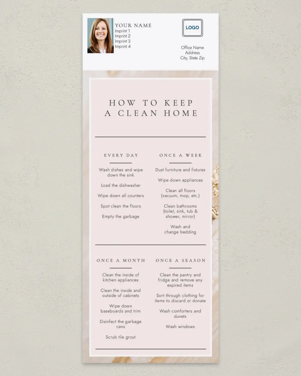This is a 3½" x 9" Household Tip called Clean Home printed in full color