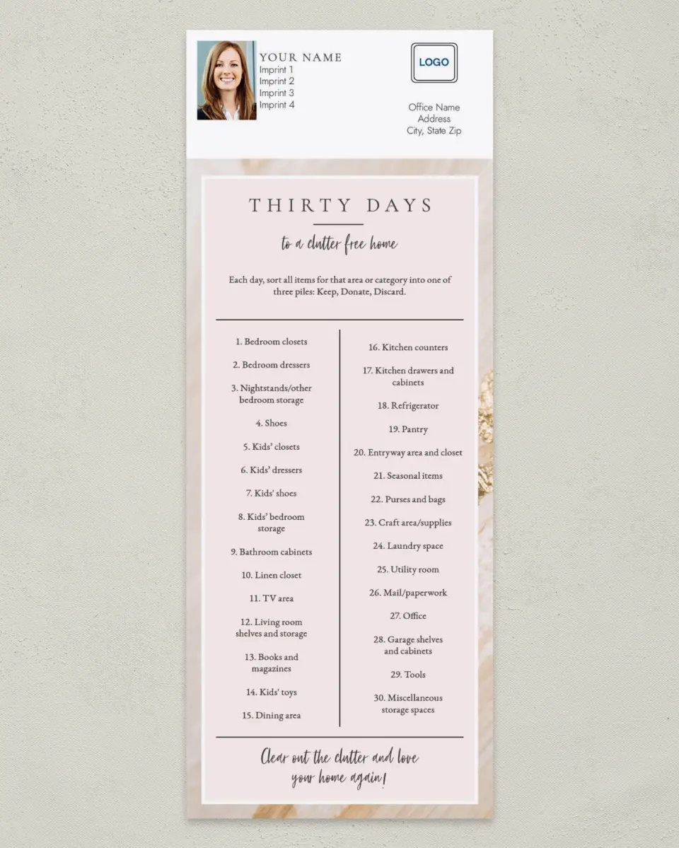 This is a 3½" x 9" Household Tip called Thirty Days printed in full color