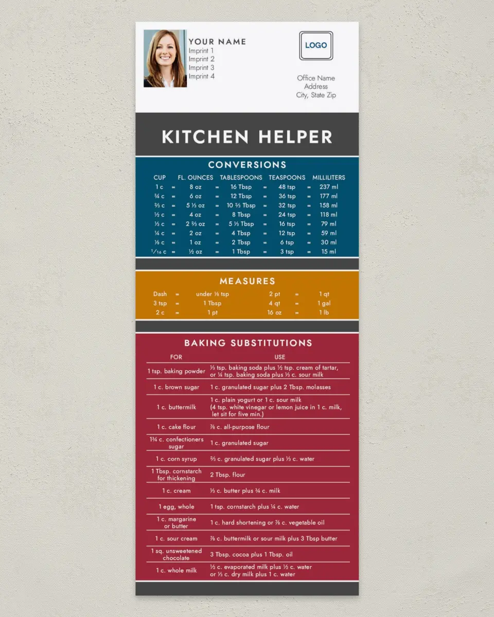 This is a 3½" x 9" Household Tip called Kitchen Helper printed in full color