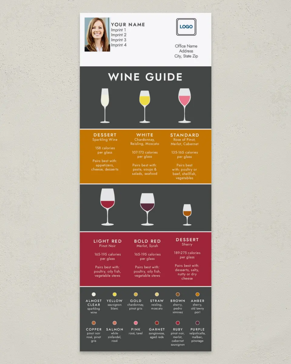 This is a 3½" x 9" Household Tip called Wine Guide printed in full color