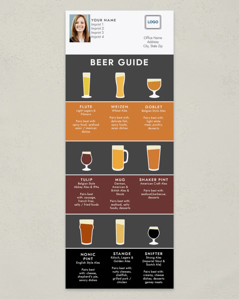 This is a 3½" x 9" Household Tip called Beer Guide printed in full color