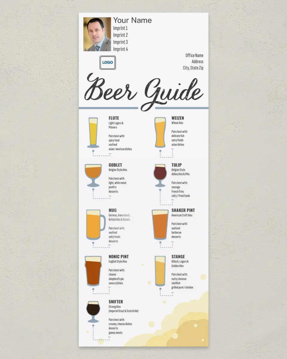 This is a 3½" x 9" Household Tip called Beer Guide printed in full color