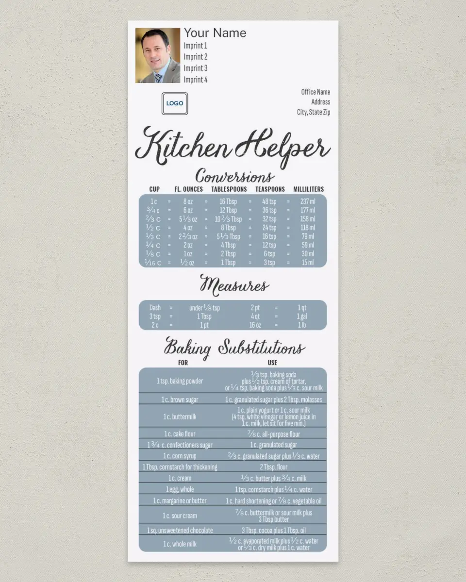 This is a 3½" x 9" Household Tip called Kitchen Helper printed in full color