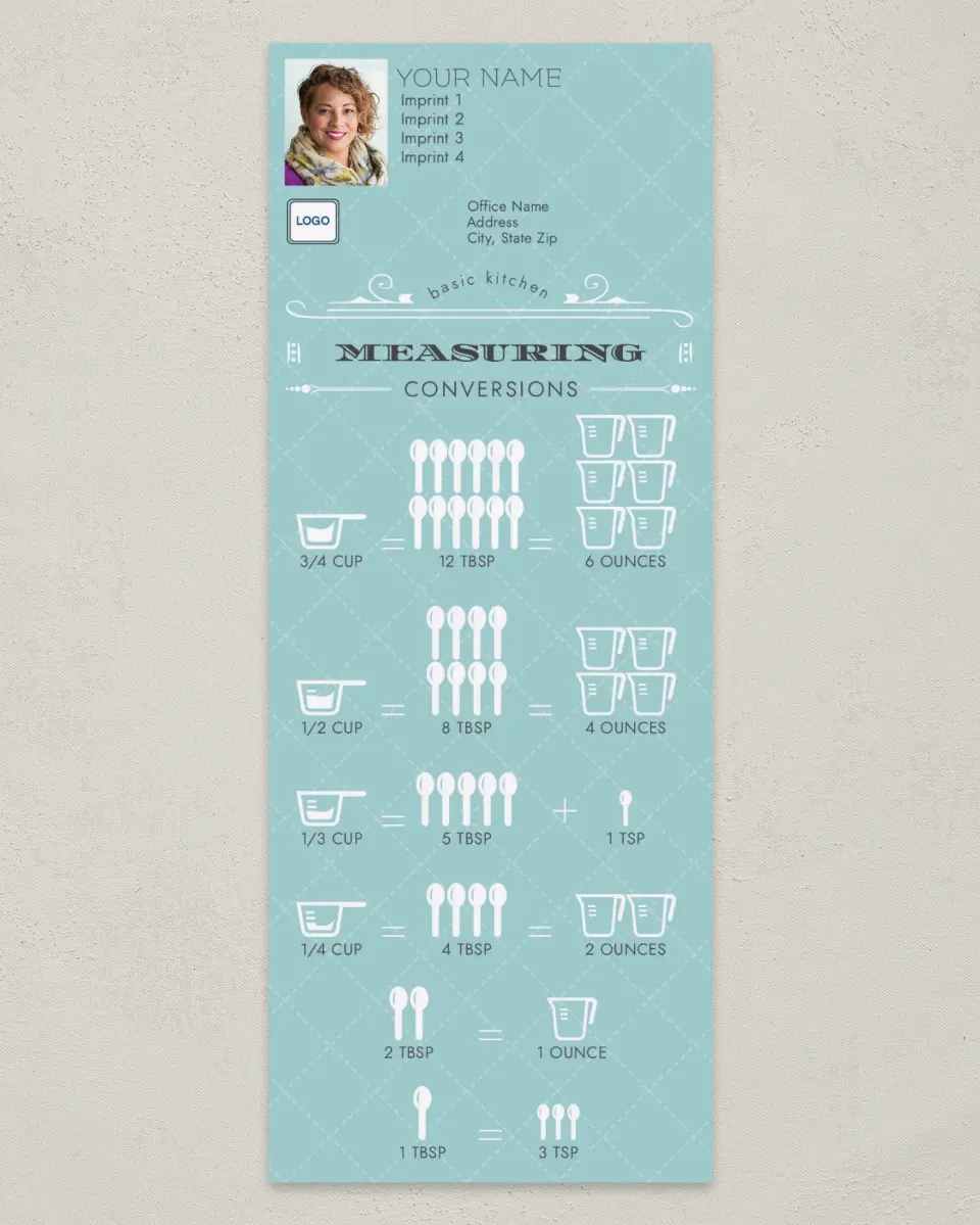 This is a 3½" x 9" Household Tip called Measuring printed in full color