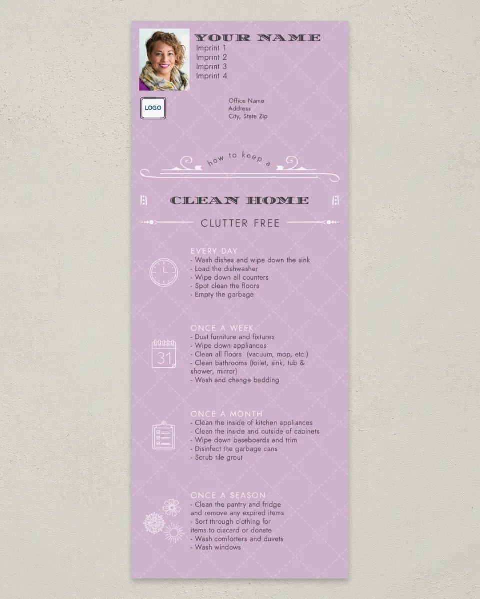This is a 3½" x 9" Household Tip called Clean Home printed in full color