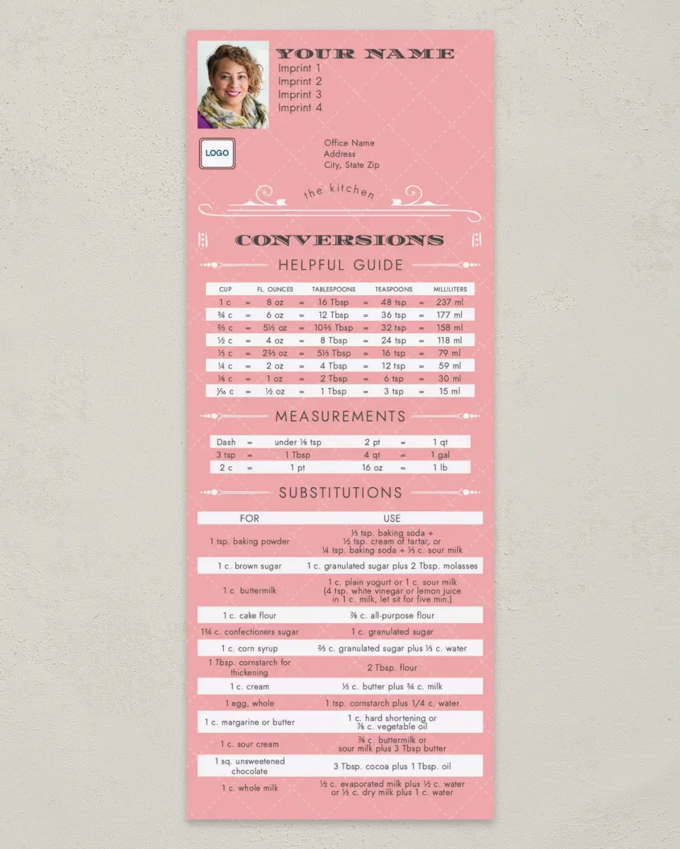 This is a 3½" x 9" Household Tip called Conversions printed in full color