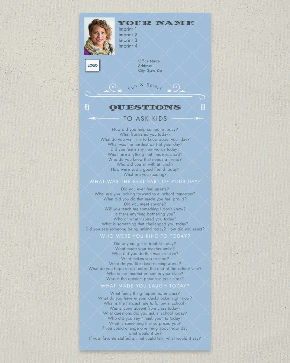 This is a 3½" x 9" Household Tip called Questions for Kids printed in full color